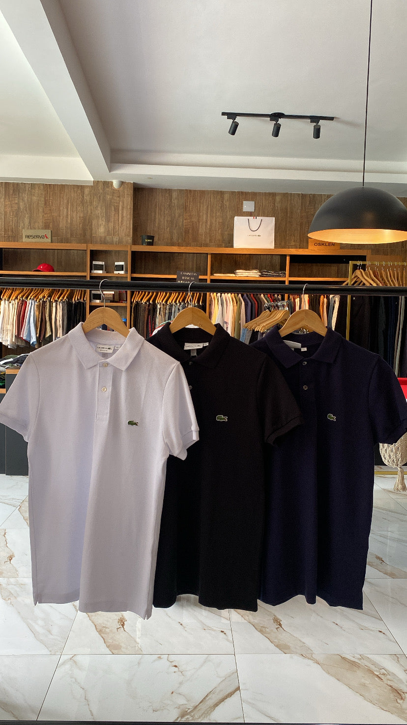 Kit 3 Camisas Gola Polo Lacoste Petit Piquet