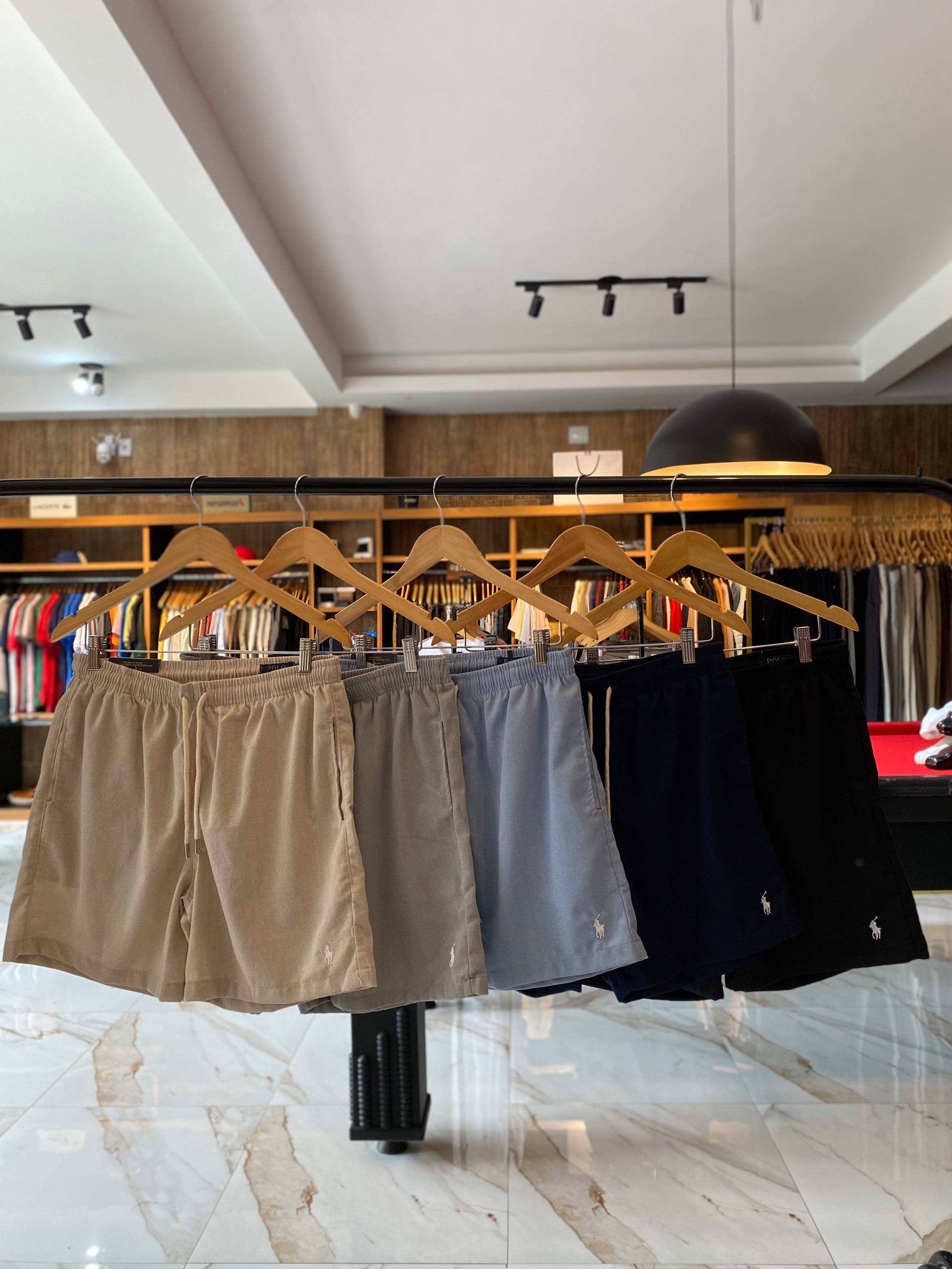 Shorts Ralph Lauren Linho Cinza