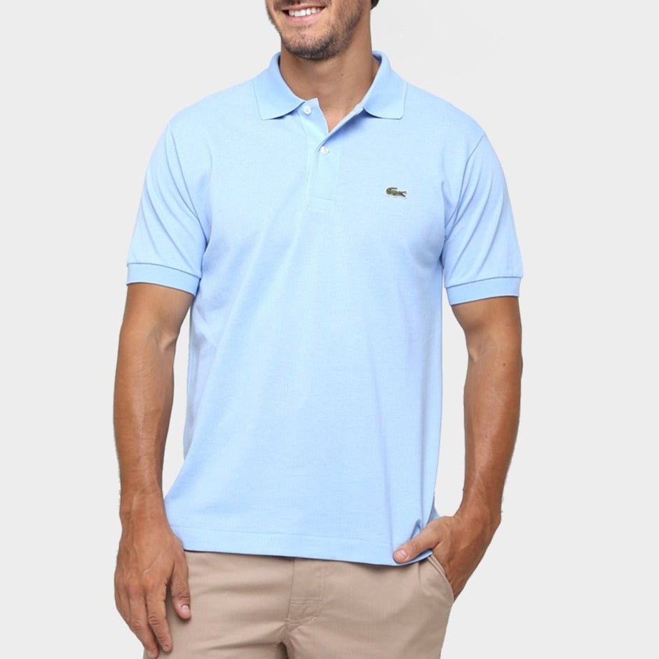 Camisa Gola Polo Lacoste Regular Fit Azul Claro