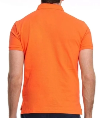 Camisa Gola Polo Ralph Lauren Masculina Custom Fit - Laranja