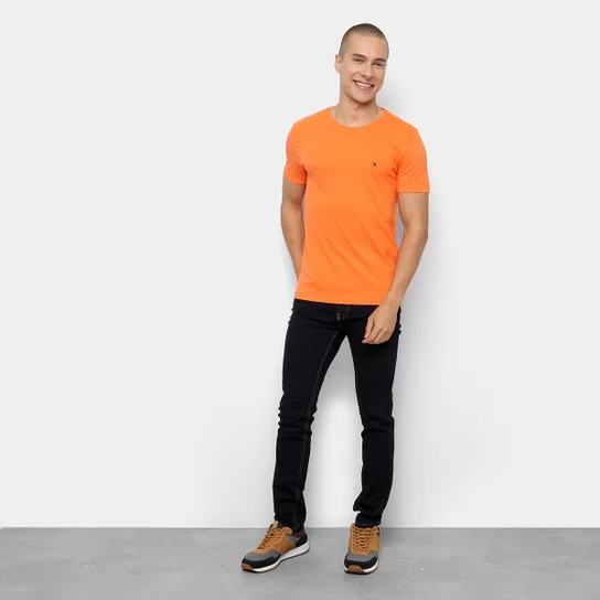 Camiseta Tommy Hilfiger Masculina Classic Nape Laranja