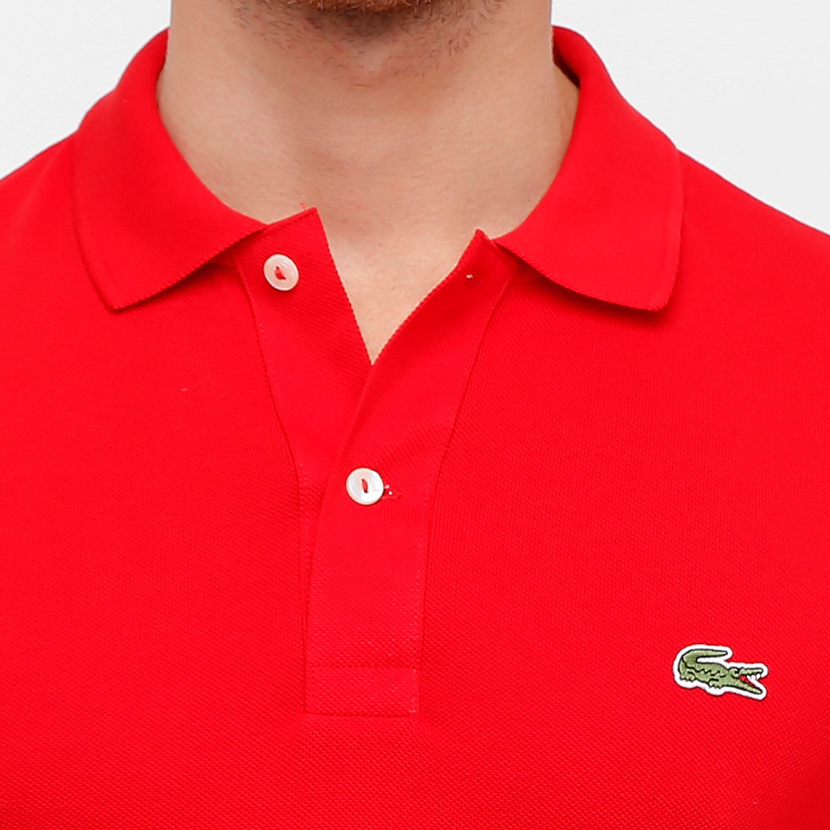 Camisa Gola Polo Lacoste Regular Fit Vermelha