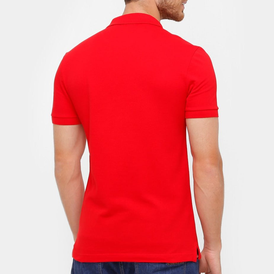 Camisa Gola Polo Lacoste Regular Fit Vermelha