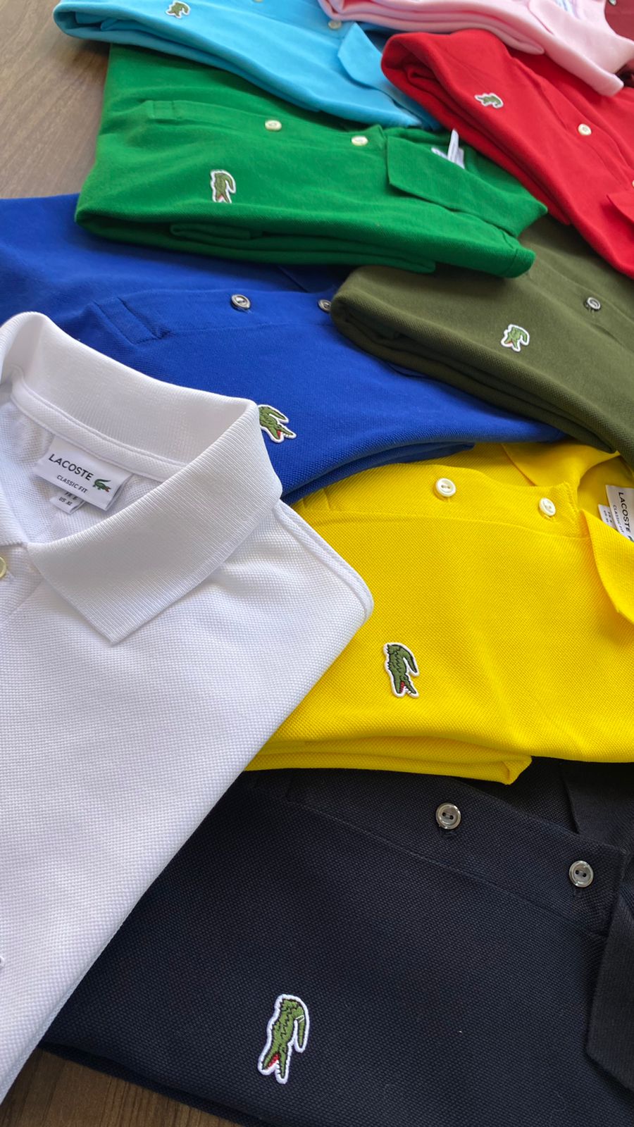 Kit 3 Camisas Gola Polo Lacoste Petit Piquet