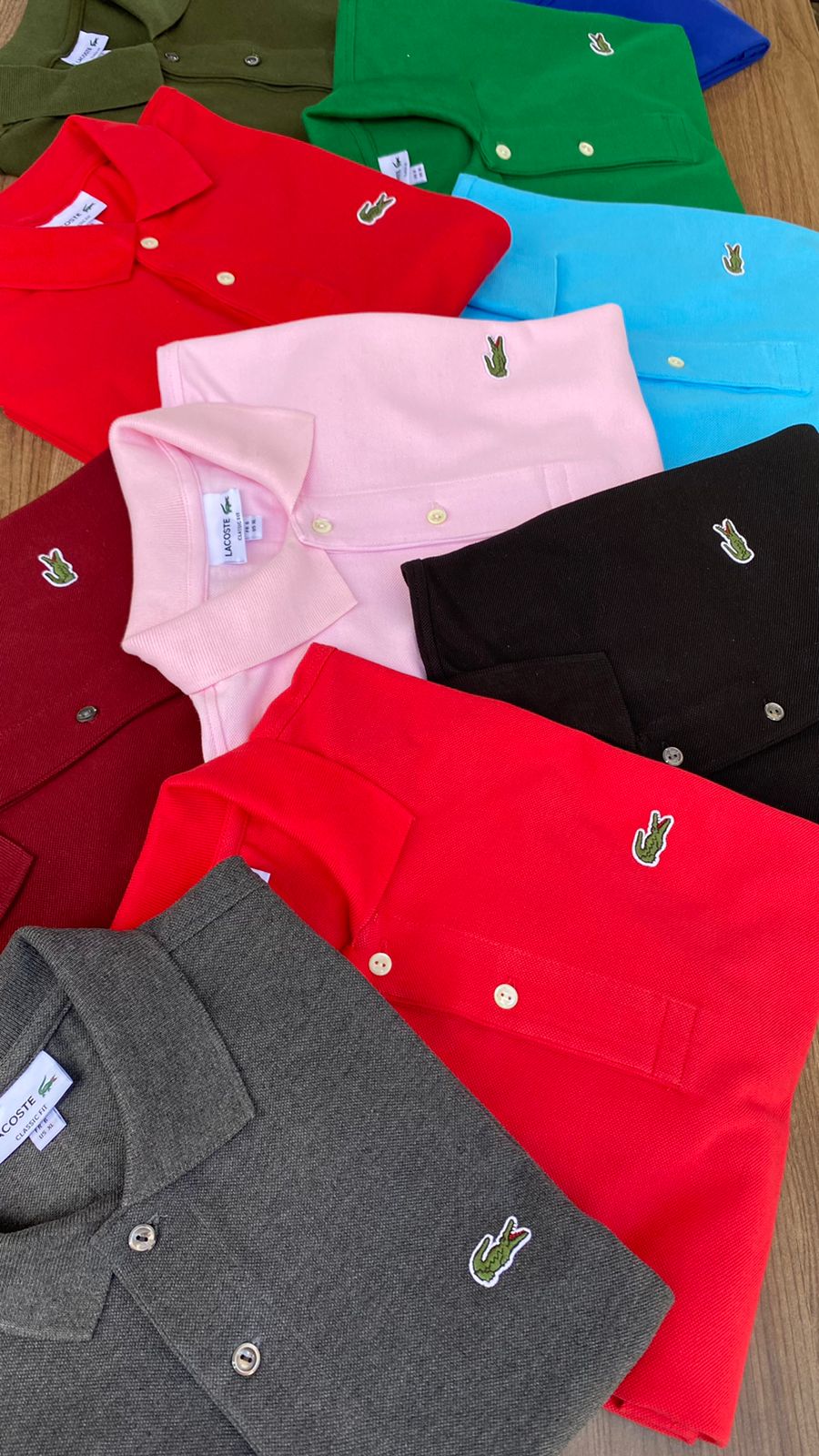 Kit 3 Camisas Gola Polo Lacoste Petit Piquet
