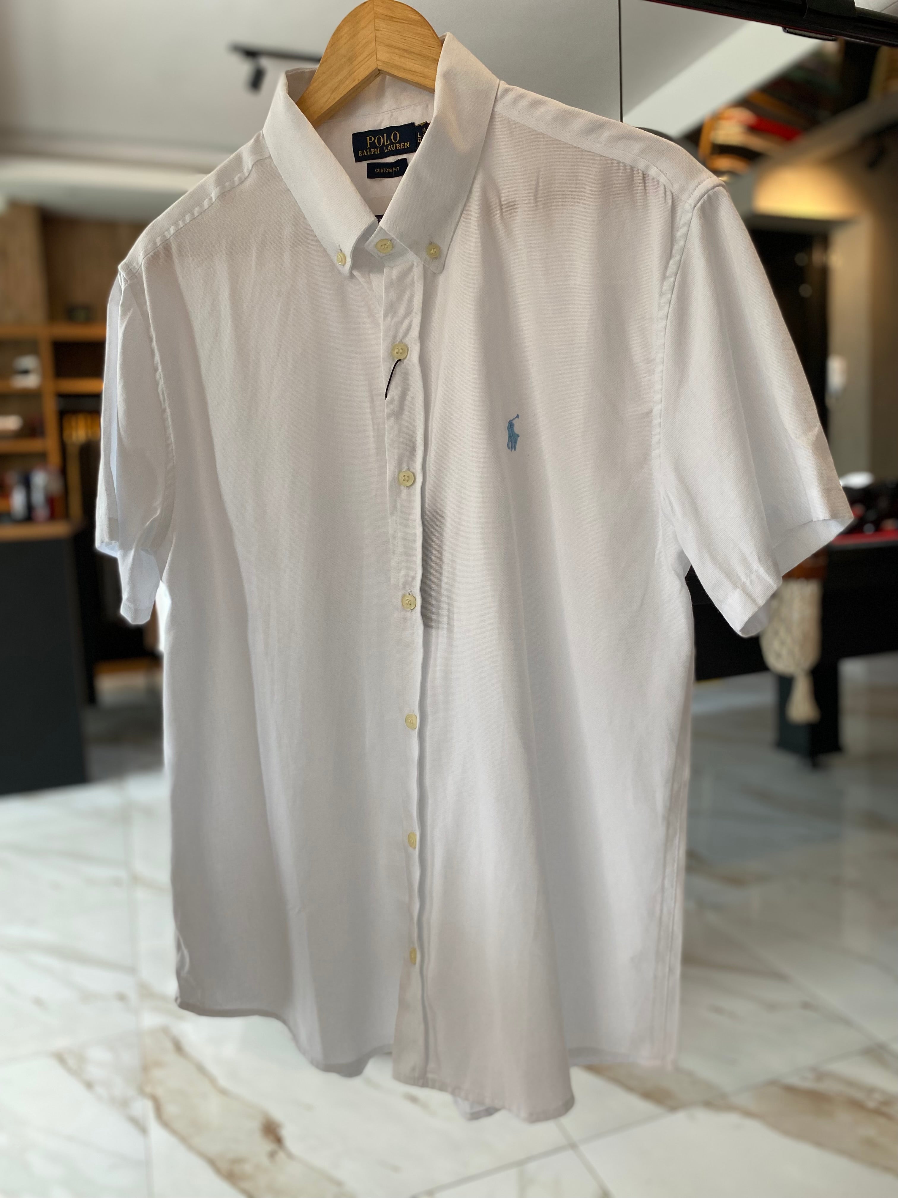 Camisa Ralph Lauren Masculina Linho Branca